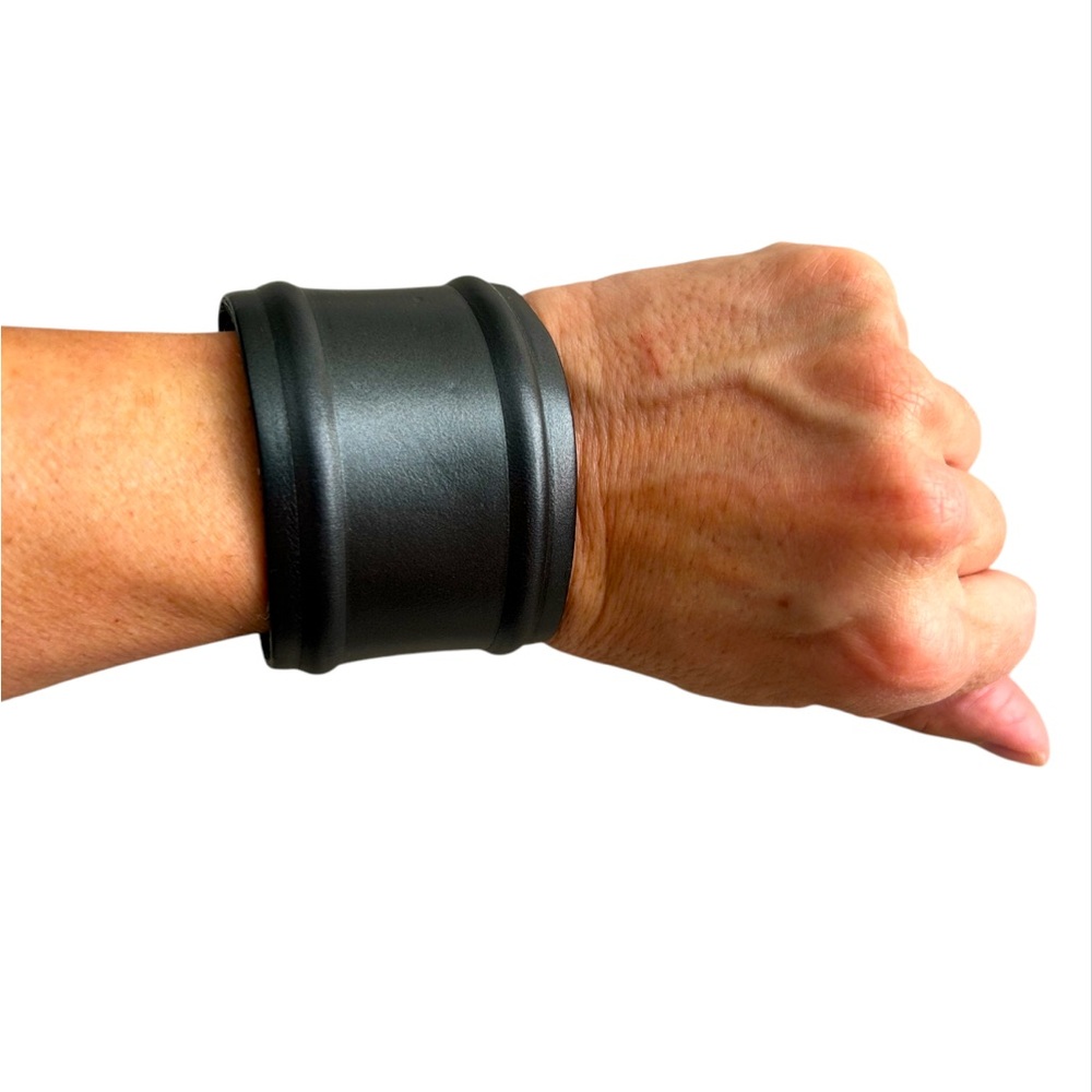 Lucky Brand Adjustable Cuff, Dark Gray Leather like